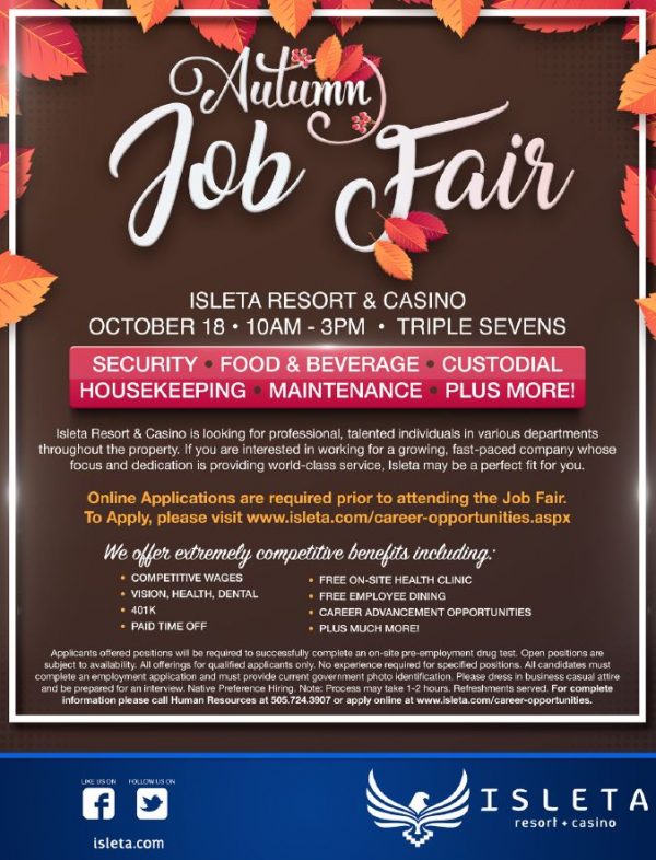 Autumn Job Fair Isleta Resort & Casino - Nativehire